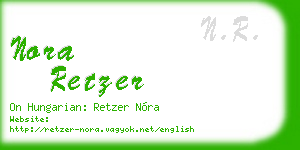 nora retzer business card